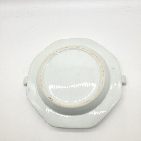 VTG Chinese Export Ware Blue Birds on Branch Warming Dish Entertaining Dinner - Picture 5 of 11